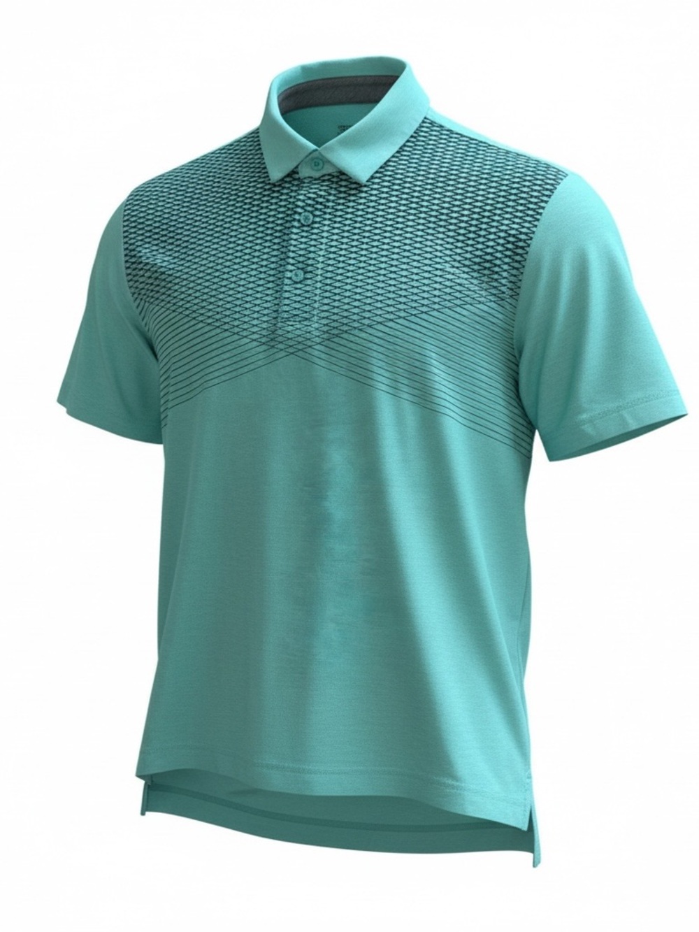 Under Armour Men's Turquoise Performance Polo with Geometric Print